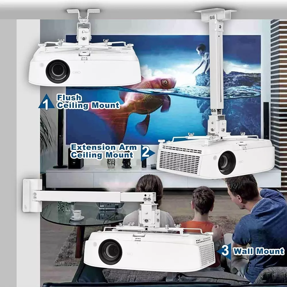 LOTA Universal Projector Ceiling Mount Bracket Stand Adjustable & Heavy-Duty 60.96 cm (2 Ft), MST-1290-LT