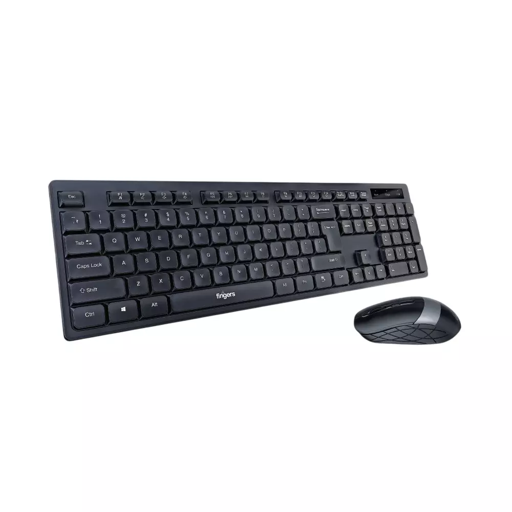 FINGERS Keyboard & Mouse Combo USB Port (2.4 GHz USB Nano) Interface 104 Keys (12 Media Keys), AeroClicks Combo