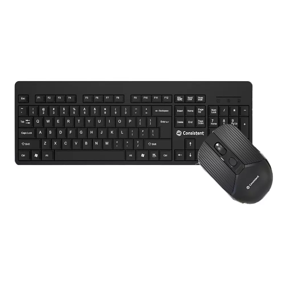 Consistent Voice Wireless Keyboard and Mouse with 2.4 GHz USB Receiver & Noiseless Experience, CMW401