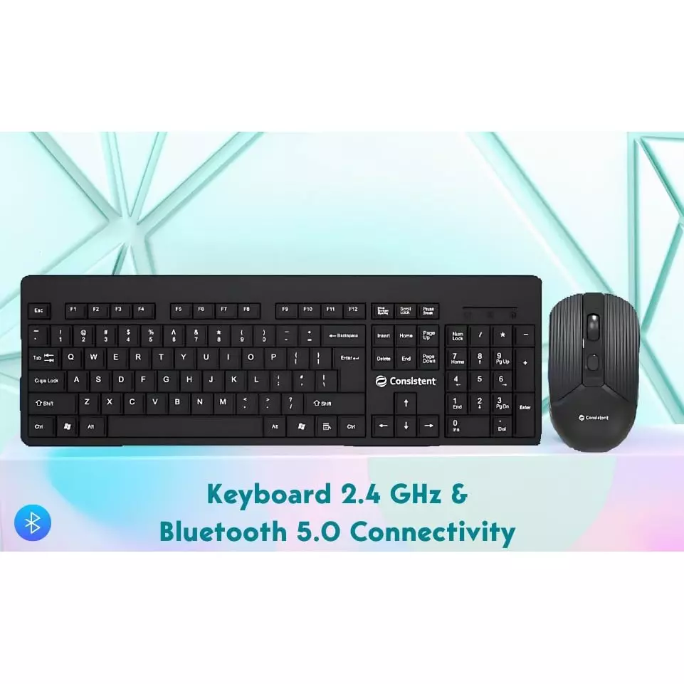 Consistent Voice Wireless Keyboard and Mouse with 2.4 GHz USB Receiver & Noiseless Experience, CMW401