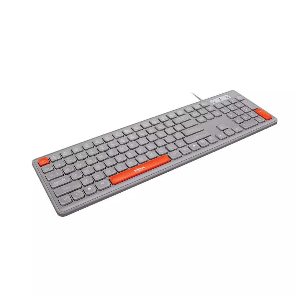 fingers-keyboard-mouse-combo-usb-port-interface-108keys-pearl-grey-orange-color-velvet-combo-c4