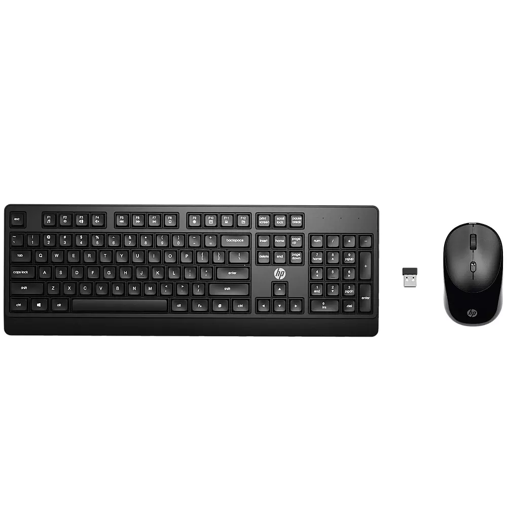 HP Wireless Keyboard 105 Keys and 3-Button Mouse Combo 2.4 GHz Frequency 10 m Range Black, KM250