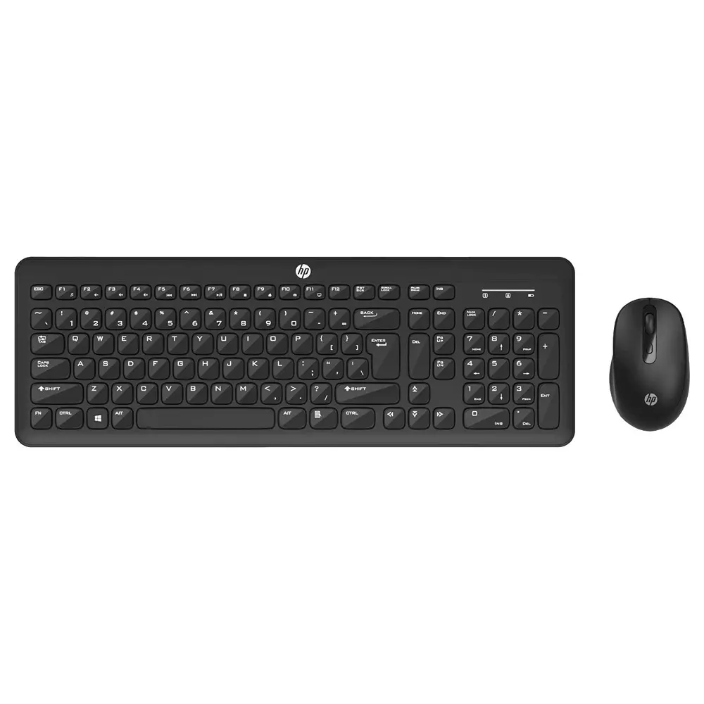 HP Wireless Keyboard 103 Keys and 3-Button Mouse Combo 2.4 GHz Frequency 10 m Range Black, KM260