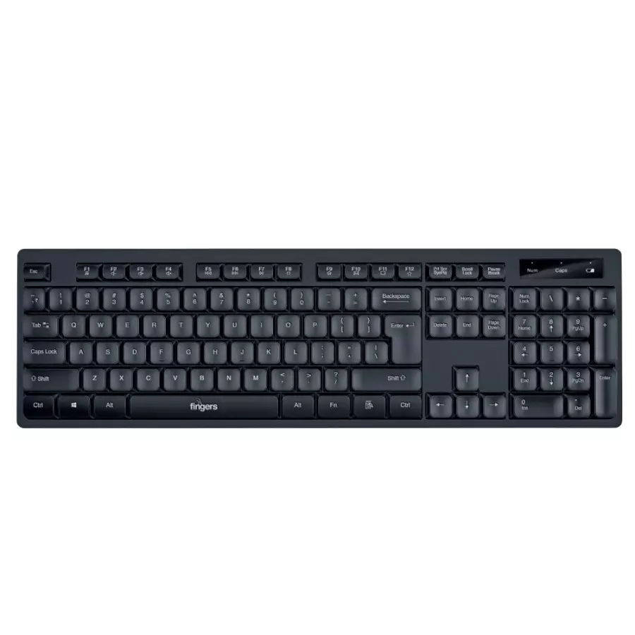 fingers-wireless-keyboard-and-mouse-combo-kit-optical-24-ghz-wireless-technology-104-keys-and-5-million-life-cycle-switch-life-in-black-grey-color-aeroclicks-combo