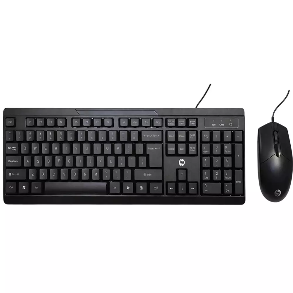 HP Keyboard and Mouse Combo Wired Usb Connectivity QWERTY Keypad Black Color, KM125