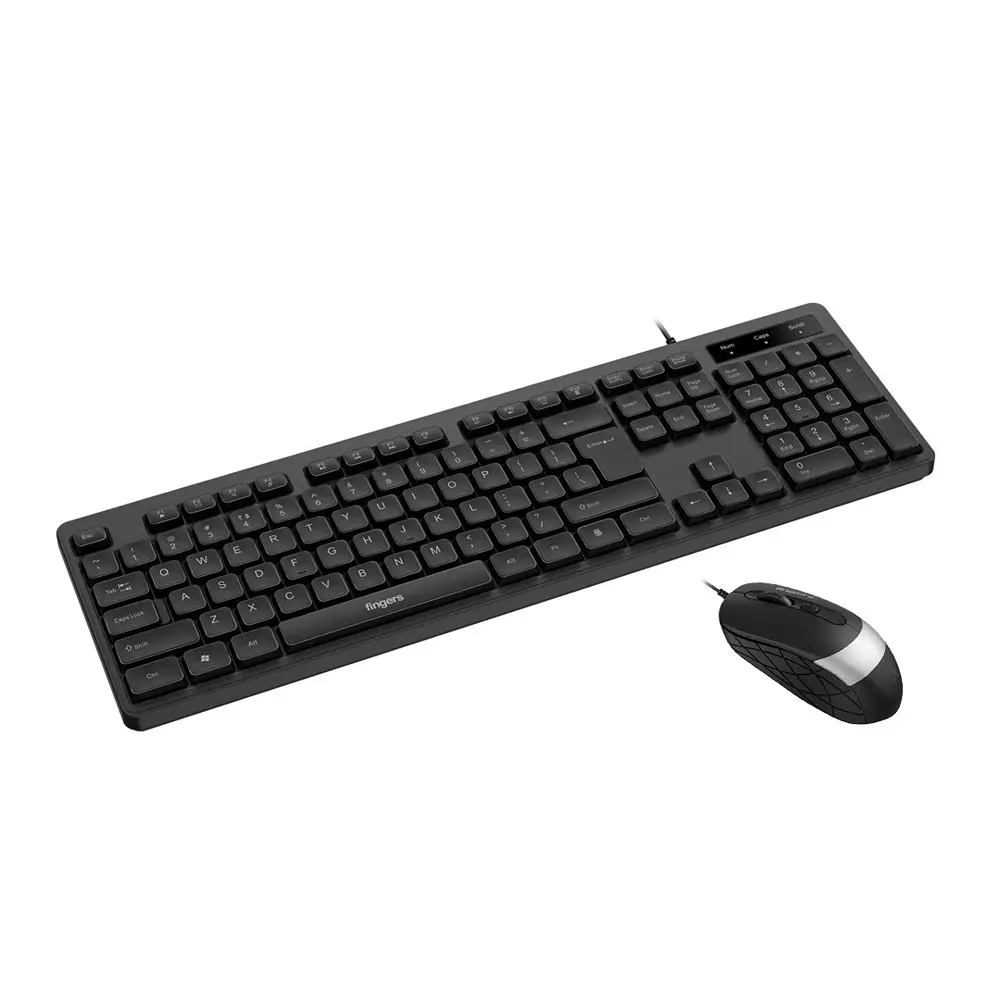 FINGERS Keyboard & Mouse Combo USB Port Interface 104 Keys, CheesyDuo-D3