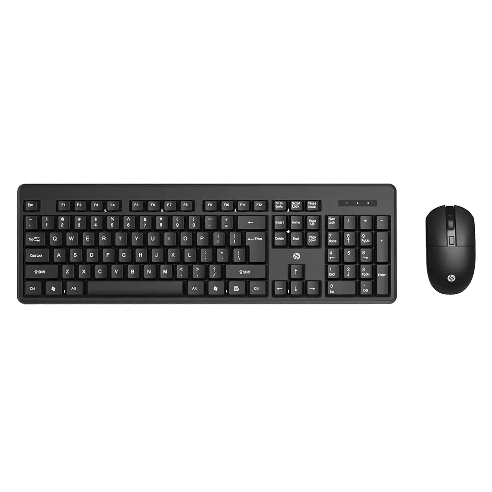 HP Wireless Keyboard 106 Keys and 3-Button Mouse Combo 2.4 GHz Frequency 10 m Range Black, KM200
