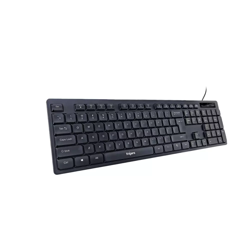 Fingers ButterClicks Wired Keyboard 104 Special Soft Keys with Sealed Membrane, Black