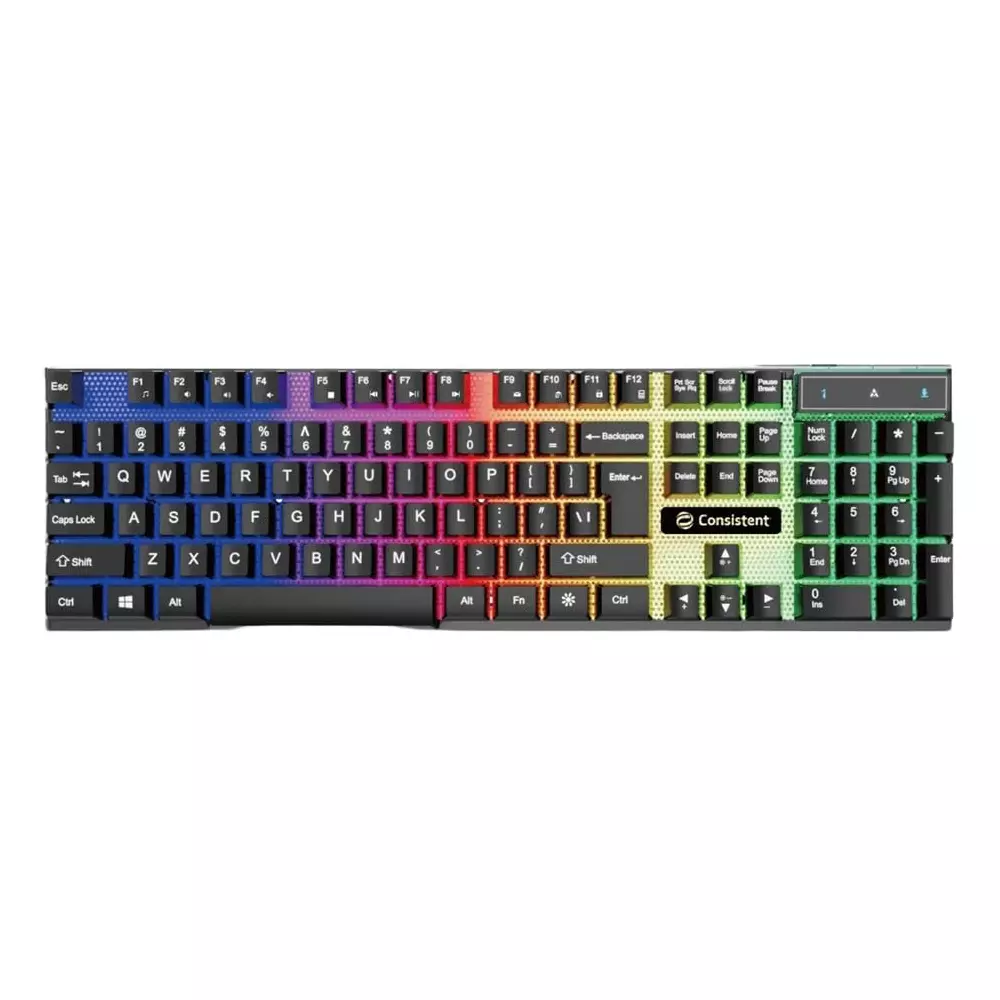 Consistent Radium Wired Gaming Keyboard Black with Breathing Effect & RGB Backlit, KG1101