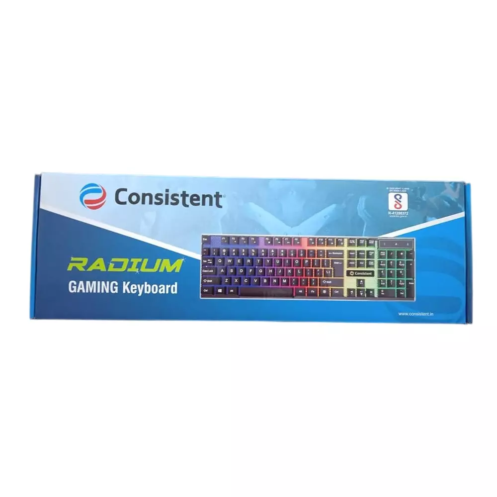 Consistent Radium Wired Gaming Keyboard Black with Breathing Effect & RGB Backlit, KG1101