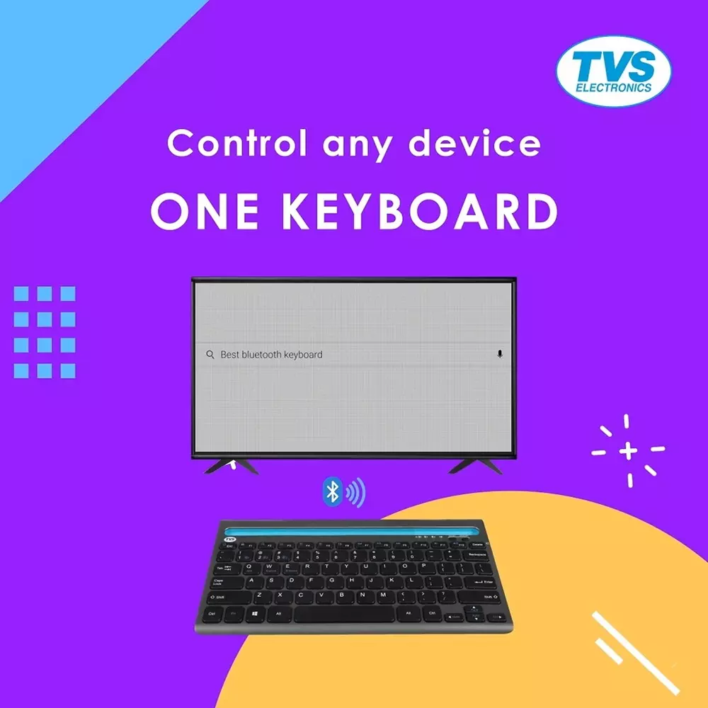 TVS Membrane Multi‑Device Wireless Bluetooth Keyboard Black Bluetooth 5.0 , BK372