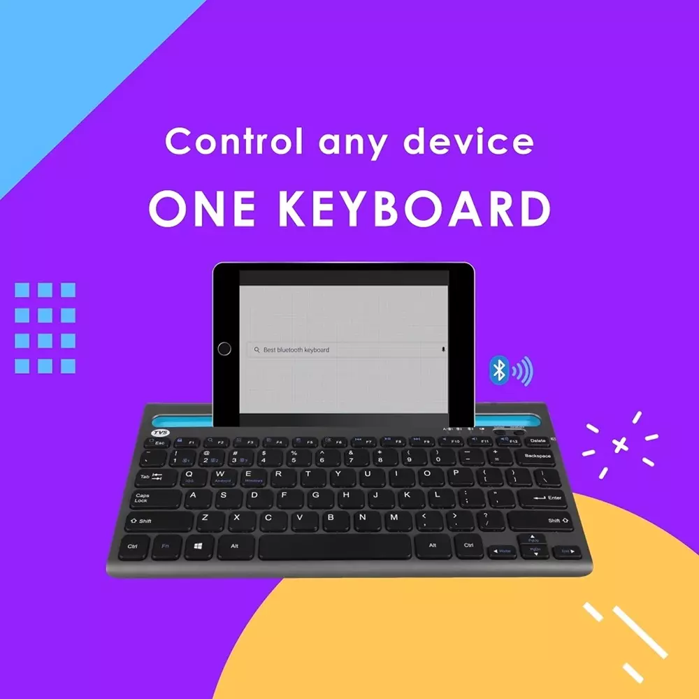 TVS Membrane Multi‑Device Wireless Bluetooth Keyboard Black Bluetooth 5.0 , BK372