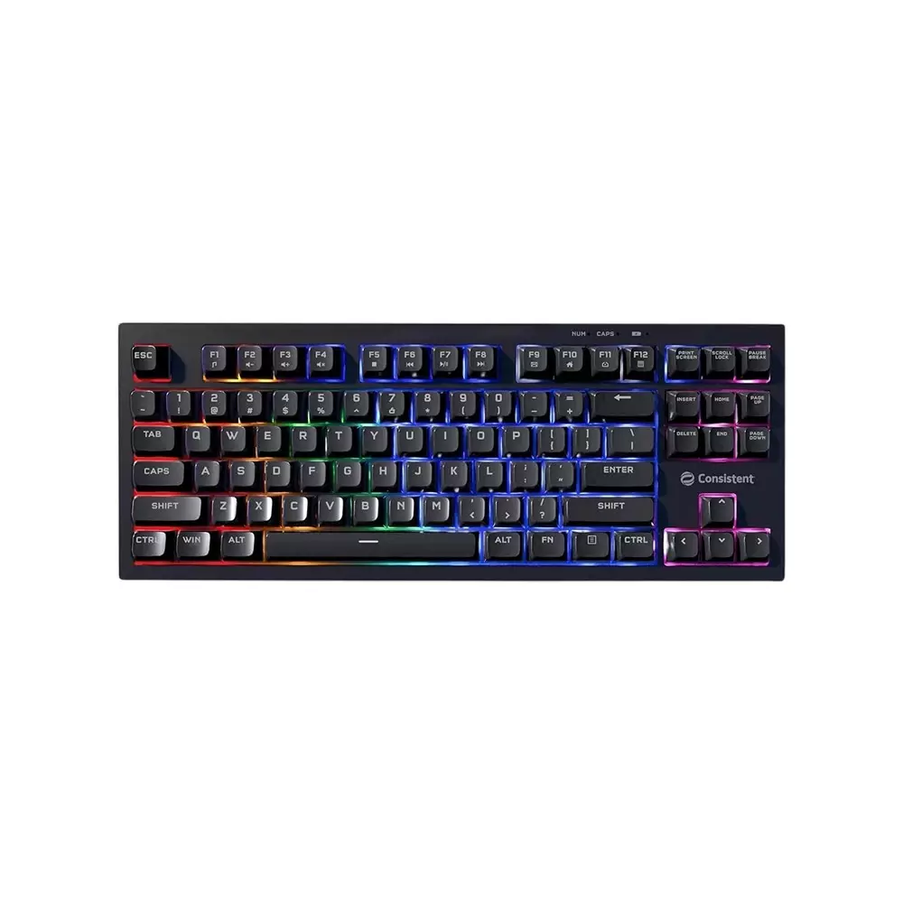 Consistent Paradox Gaming Wired Keyboard With RGB Lights USB 19 Keys Anti-Ghosting Black