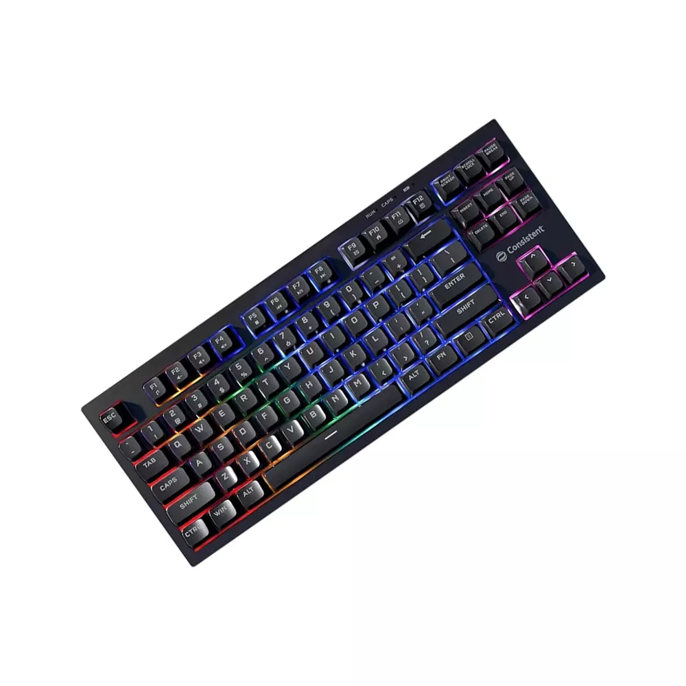 Consistent Paradox Gaming Wired Keyboard With RGB Lights USB 19 Keys Anti-Ghosting Black