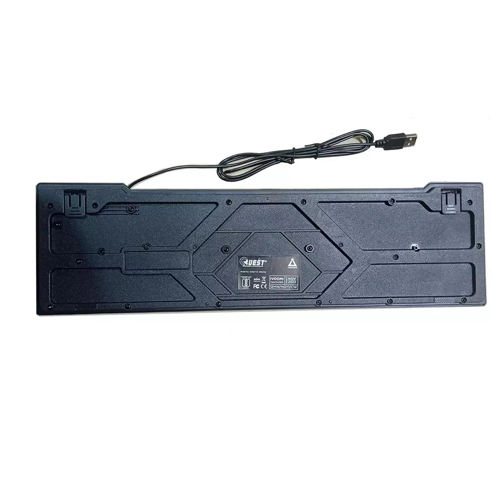 Ivoomi Quest USB Keyboard Black Wired Ambidextrous for Laptop & PC, IV-WRK104