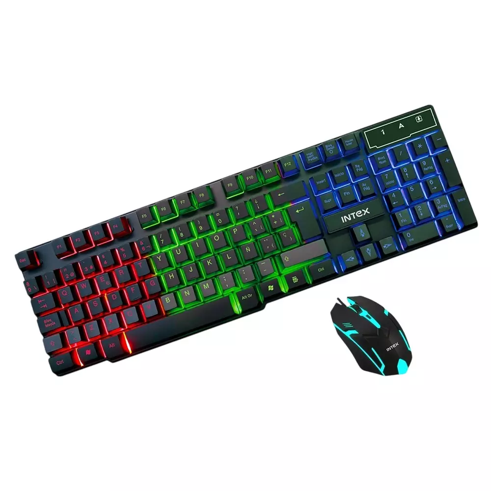 INTEX Wired USB Gaming Keyboard & Mouse Combo Black, IT-KB334