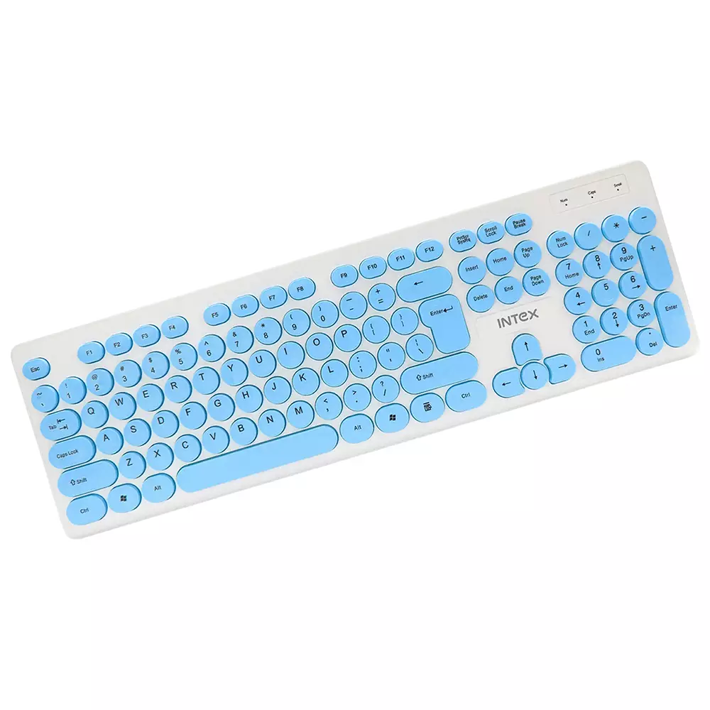 INTEX Classy Keyboard USB Interface Wired Connectivity Blue, White, IT-KB335