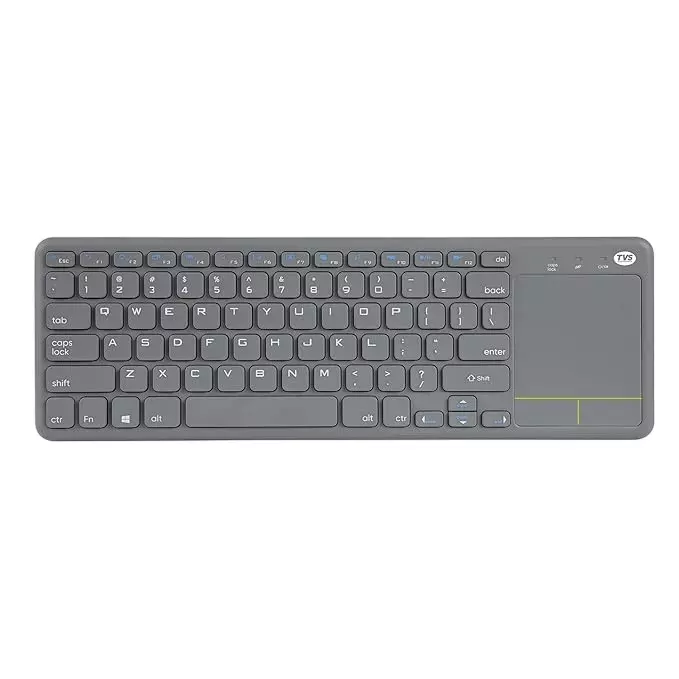 TVS Membrane Champ Smart Wireless Multimedia Keyboard & Touchpad Mouse Combo Grey 2.4 GHz Wireless (USB Nano Receiver) 1200–1600 DPI