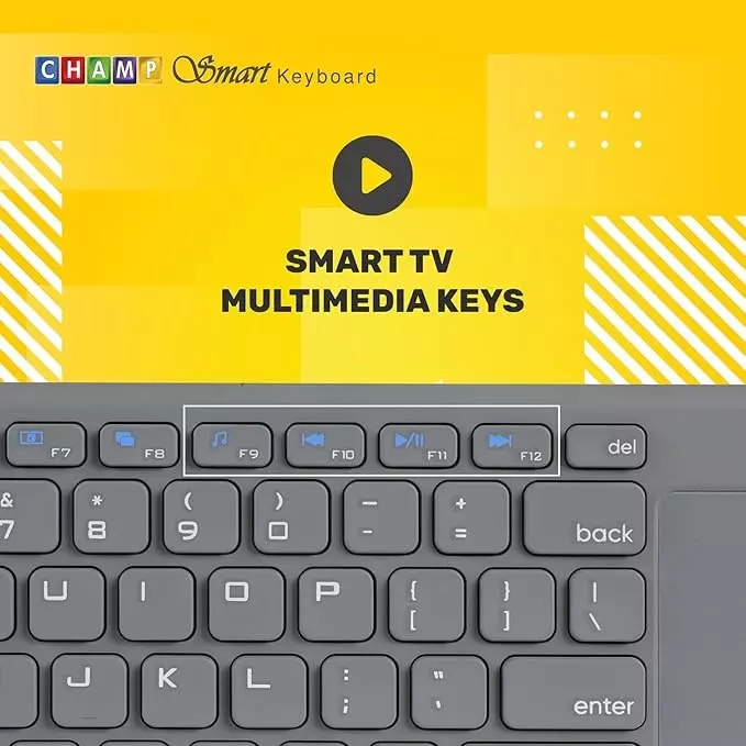 TVS Membrane Champ Smart Wireless Multimedia Keyboard & Touchpad Mouse Combo Grey 2.4 GHz Wireless (USB Nano Receiver) 1200–1600 DPI