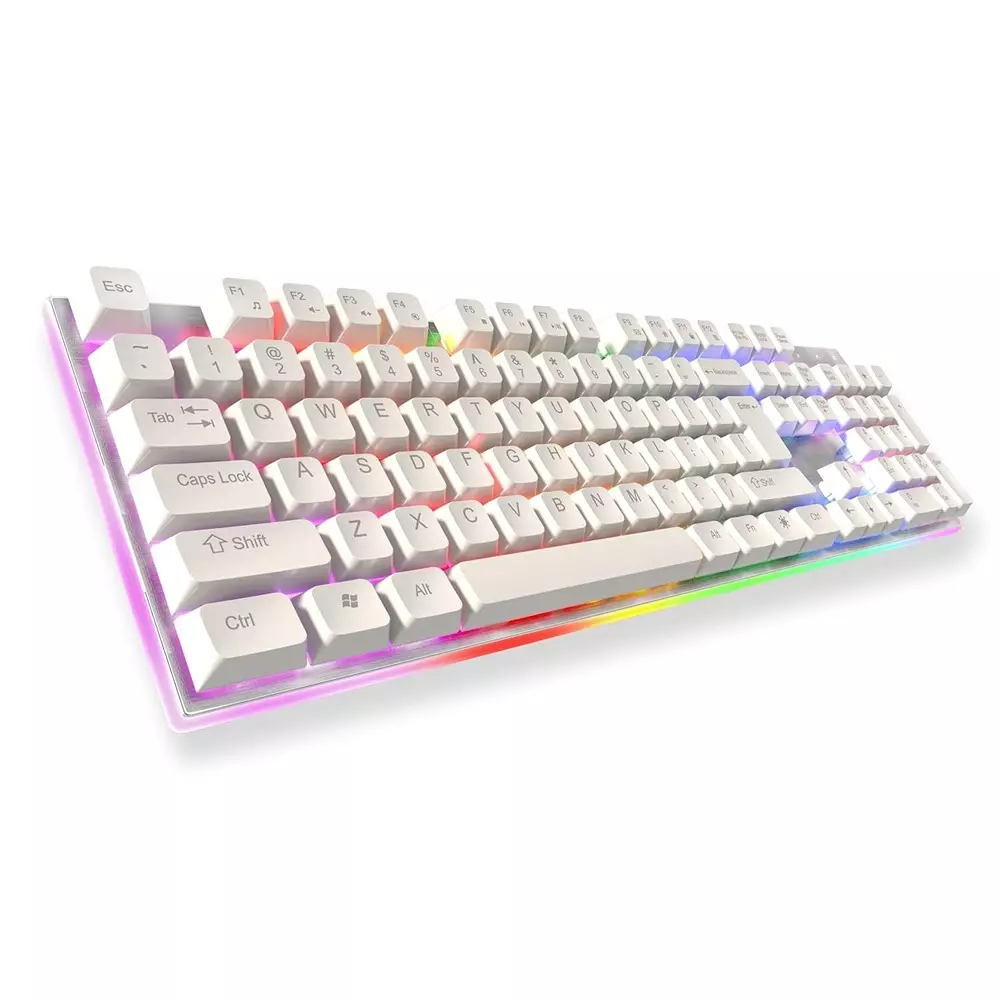 Consistent Waves Gaming Wired Keyboard With RGB Lights USB Anti-Ghosting White