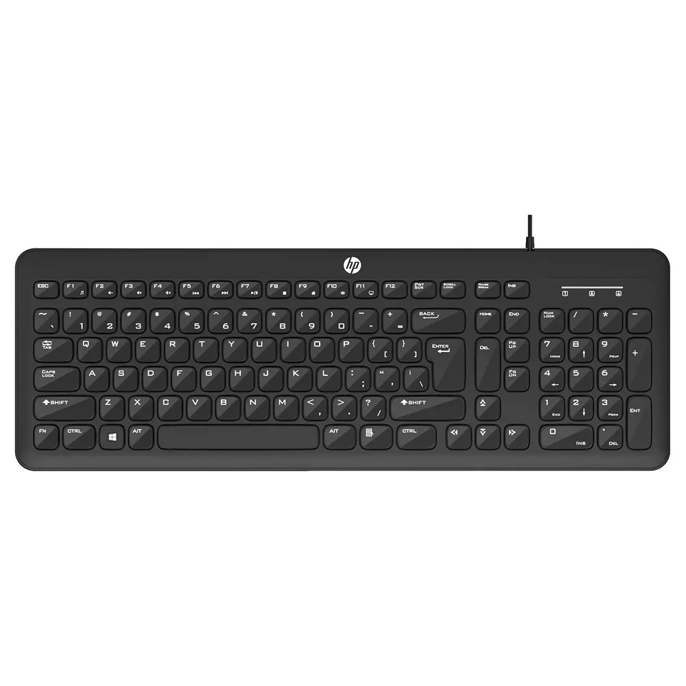 HP Wired Keyboard USB-A Interface 107 Keys 1.5 m Cable Length Black, K160