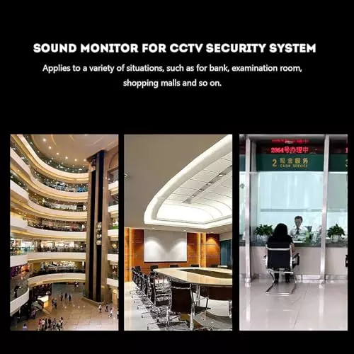 PremiumAV CCTV Audio Surveillance Microphone High-Sensitivity Round Mic for Audio Monitoring & Recording with CCTV Security Camera Systems
