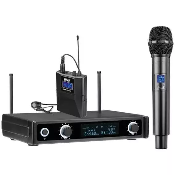 Ahuja Professional PA Wireless Mircrophone 10 mW Max. RF Output 50-15000 Hz Frequency Response, AWM-700UHL