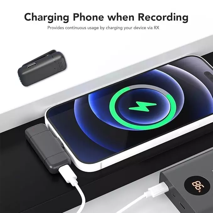 LEKATO Wireless Microphone System Omni-directional Battery Powered with Charging Case, J-14