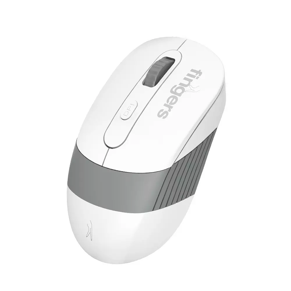 FINGERS Wireless Mouse USB Interface 800 - 1200 - 1600 DPI (Changeable) Resolution 5 Buttons with Scroll Wheel White Color, AeroGrip Plus