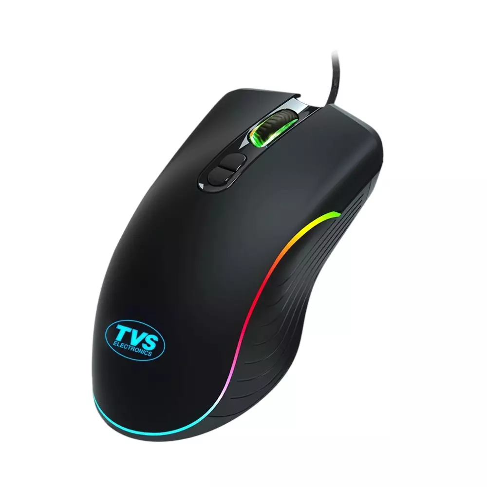 TVS Membrane Pixl Wired Gaming Mouse Black with RGB Lighting Up to 12,000 DPI, Champ PIXL (Gaming Mouse)