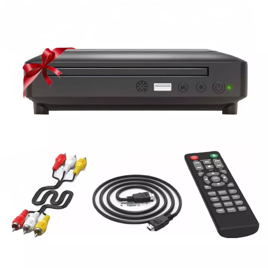 Divine Mini DVD Player with Built-in PAL/NTSC System and USB Input for HDMI/AV Output TV DVP-508