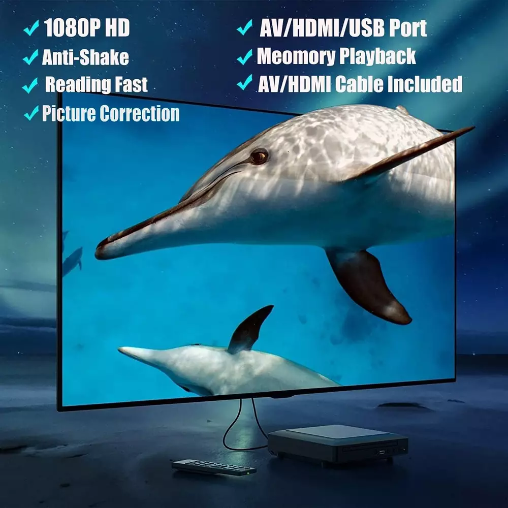 Divine Mini DVD Player with Built-in PAL/NTSC System and USB Input for HDMI/AV Output TV DVP-508