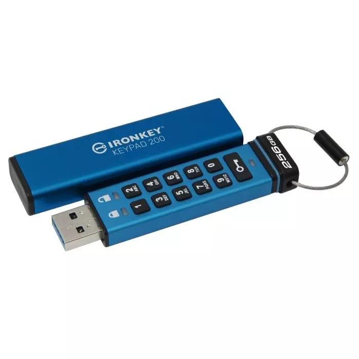 Kingston IronKey Keypad 200 256 GB USB 3.2 USB Flash Drive, IKKP200/256GB