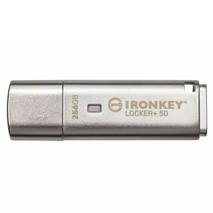 Kingston IronKey Locker Plus 50 256 GB USB 3.2 USB Flash Drive, IKLP50/256GB