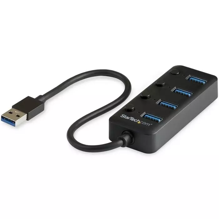 StarTech.com USB Hub 4 Ports USB 3.0 USB-A 85 mm x 34.9 mm x 1.9 cm, HB30A4AIB