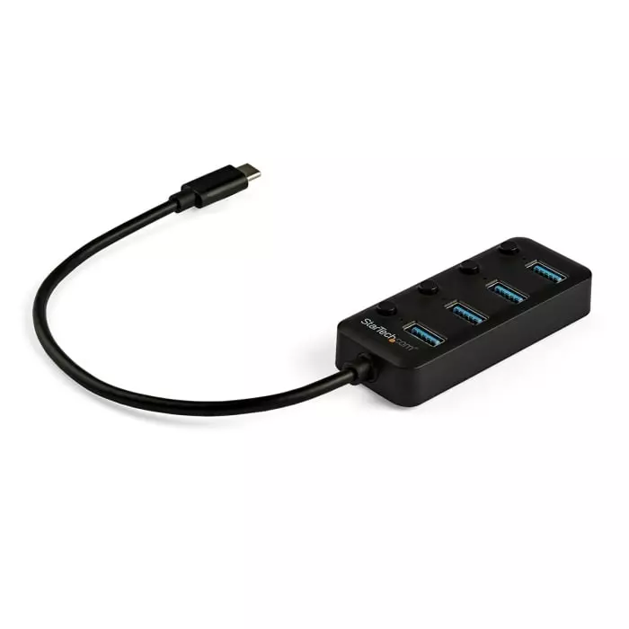 StarTech.com USB Hub 4 Ports USB 3.0 USB-A 85 mm x 34.9 mm x 1.9 cm, HB30C4AIB