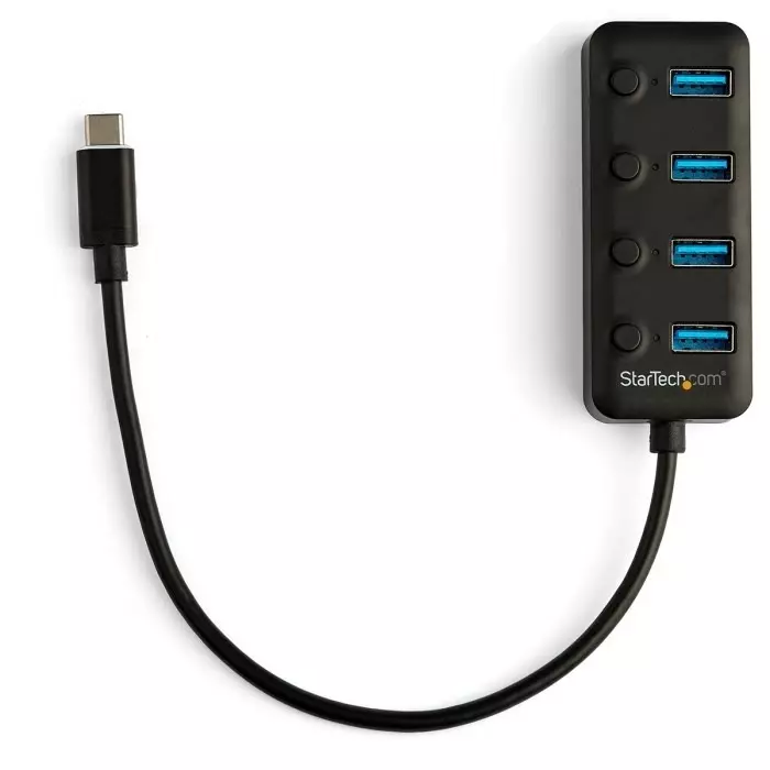 StarTech.com USB Hub 4 Ports USB 3.0 USB-A 85 mm x 34.9 mm x 1.9 cm, HB30C4AIB