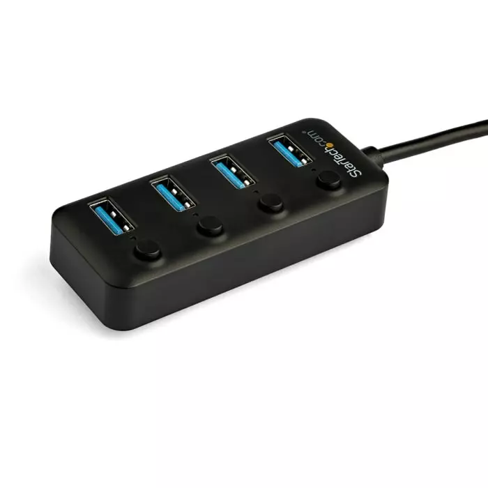 StarTech.com USB Hub 4 Ports USB 3.0 USB-A 85 mm x 34.9 mm x 1.9 cm, HB30C4AIB