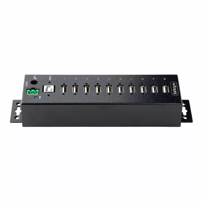 StarTech.com USB Hub 10 Ports USB 2.0 USB-A Terminal Connector Powered 19.8x3.1x5.6 cm, USB210AIND-USB-A-HUB
