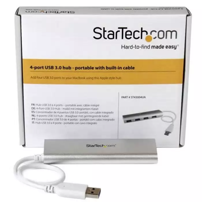 StarTech.com USB Hub 4 Ports USB 3.0 USB-A 112x36x18 mm, ST43004UA