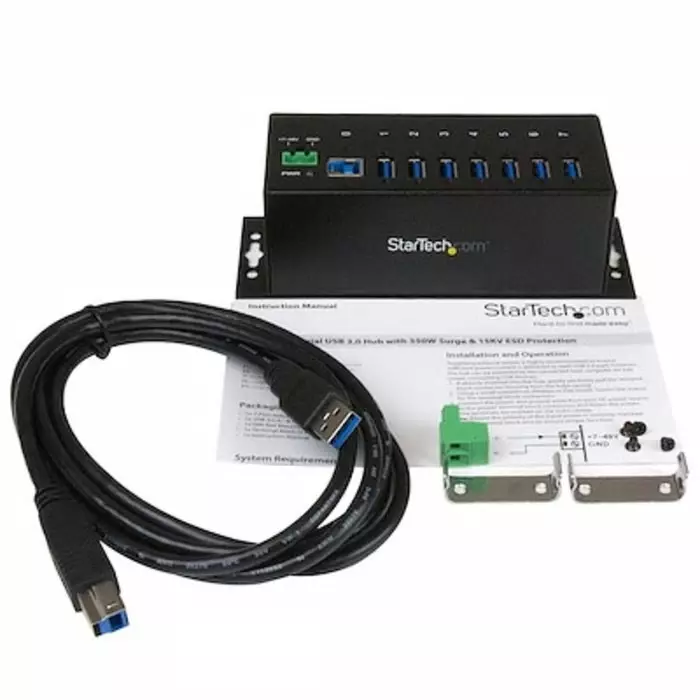 StarTech.com USB Hub 7 Ports USB 3.0 USB-A Terminal Connector Powered 145x54x45 mm, ST7300USBME