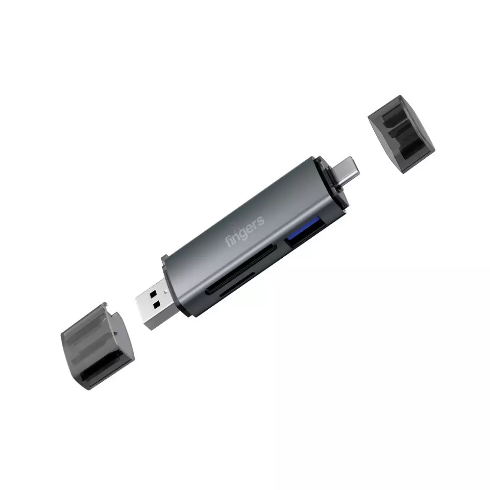 fingers-usb-hub-usb-20-type-c-30-interface-3-ports-micro-sd-card-sd-card-usb-30-space-grey-color-flexiport