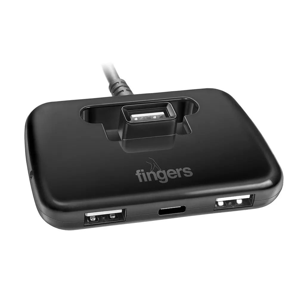 fingers-usb-hub-usb-interface-4-ports-3-x-usb-20-1-x-type-c-20-jet-piano-black-color-quadrant-cu20