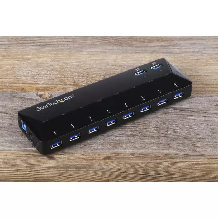 StarTech.com USB Hub 10 Ports USB 3.0 USB-A AC Adapter Powered 201x60x24 mm, ST103008U2C