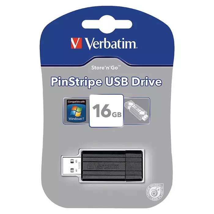 Verbatim PinStripe 16 GB USB 2.0 USB Stick, 49063