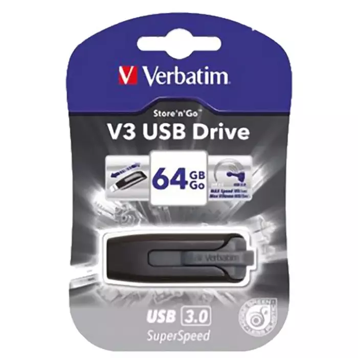 Verbatim Store Go V3 64 GB USB 3.0 USB Stick, 49174