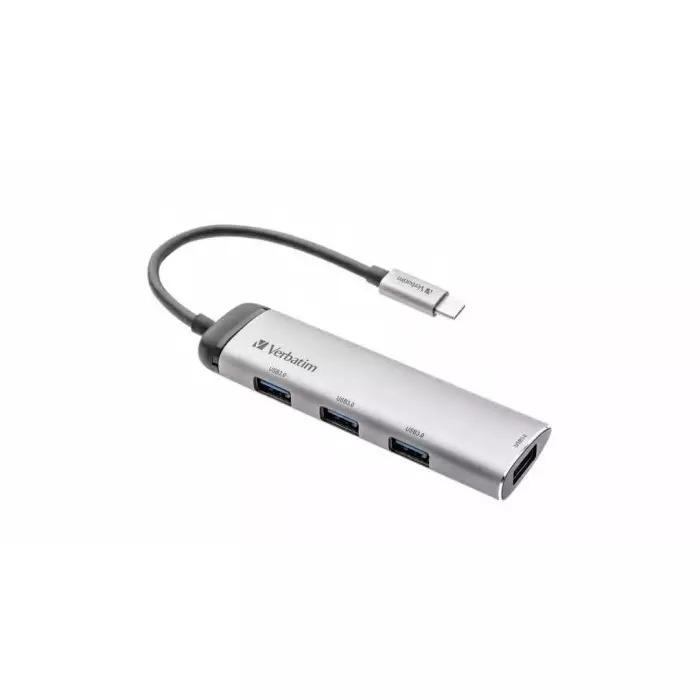 Verbatim 4 Port USB 3.0 USB CHub 115 x 30 x 15.3 mm, 49147