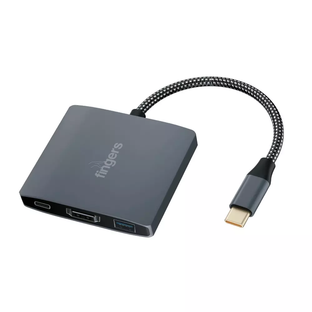 fingers-usb-hub-usb-type-c-interface-3-ports-usb-30-hdmi-usb-type-c-slate-grey-color-topnotch-3-in-1