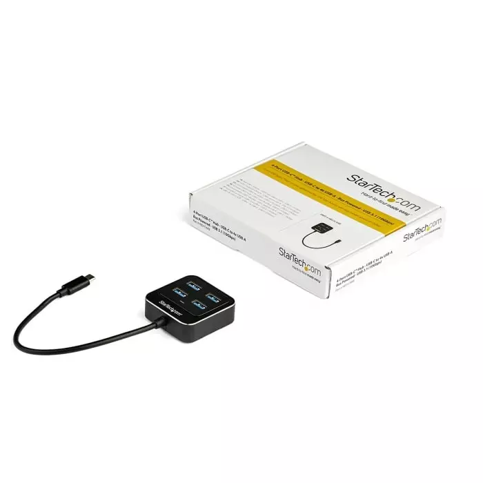 StarTech.com USB Hub 4 Ports USB 3.1 USB-A 43 mm x 15.8 mm x 1.7 cm, HB31C4AB