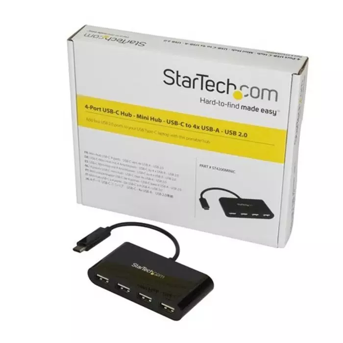 StarTech.com USB Hub 4 Ports USB 2.0 USB-A USB-C 175x80x14 mm, ST4200MINIC